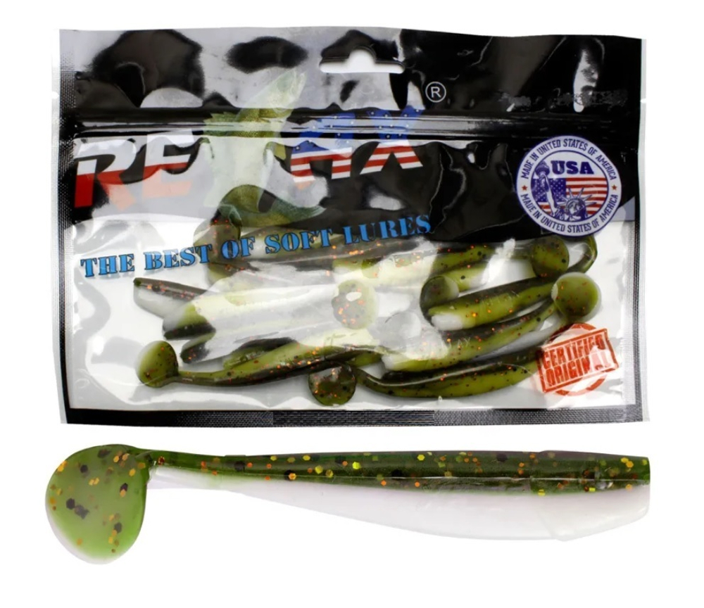 Мягкая силиконовая приманка риппер RELAX KINGSHAD LAMINAT 3, 7,5cm 4,5g цвет L103 (White, Green Shad-orange, Black Glitter) 1 уп. по 10 шт.