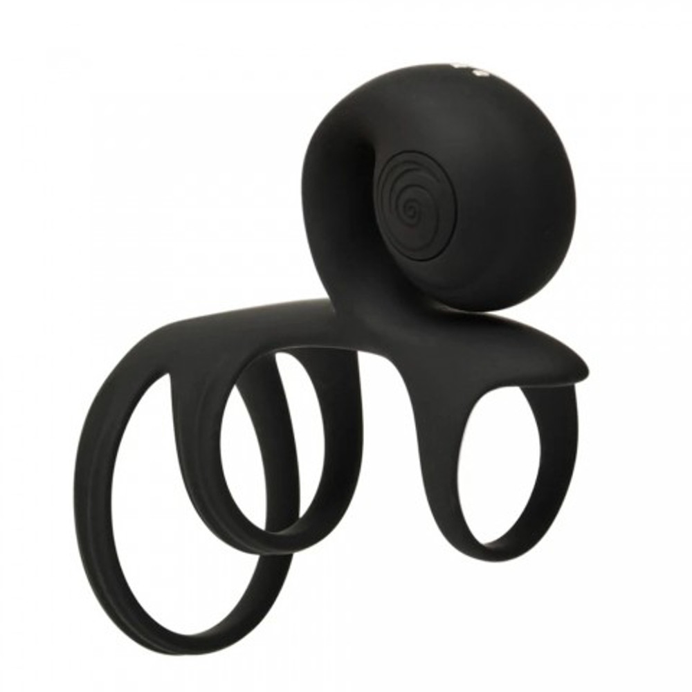 Эрекционное кольцо со стимуляцией для пар SVibe Snail JOVI Arc, черное
