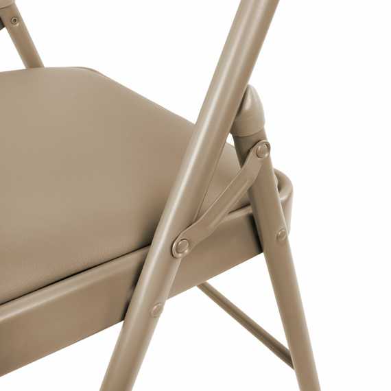 Стул складной BRABIX "Golf Plus CF-003 Комфорт", бежевый каркас, кожзам бежевый, 531567