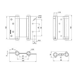 Петля пружинная двусторонняя (барная) FUARO DSH5 (125х86х1,5) INOX 201 AB бронза /65291/ (1шт)