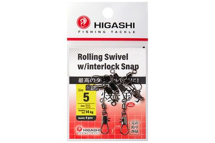 Набор HIGASHI Rolling swivel w/Interlock snap YM-3002 (set-5 pacs) #5