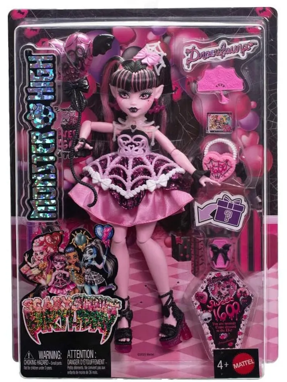 Кукла Монстер Хай Дракулаура Сладкий День Рождения JBG74 Monster High Scary Sweet Birthday Draculaura с аксессуарами 6+