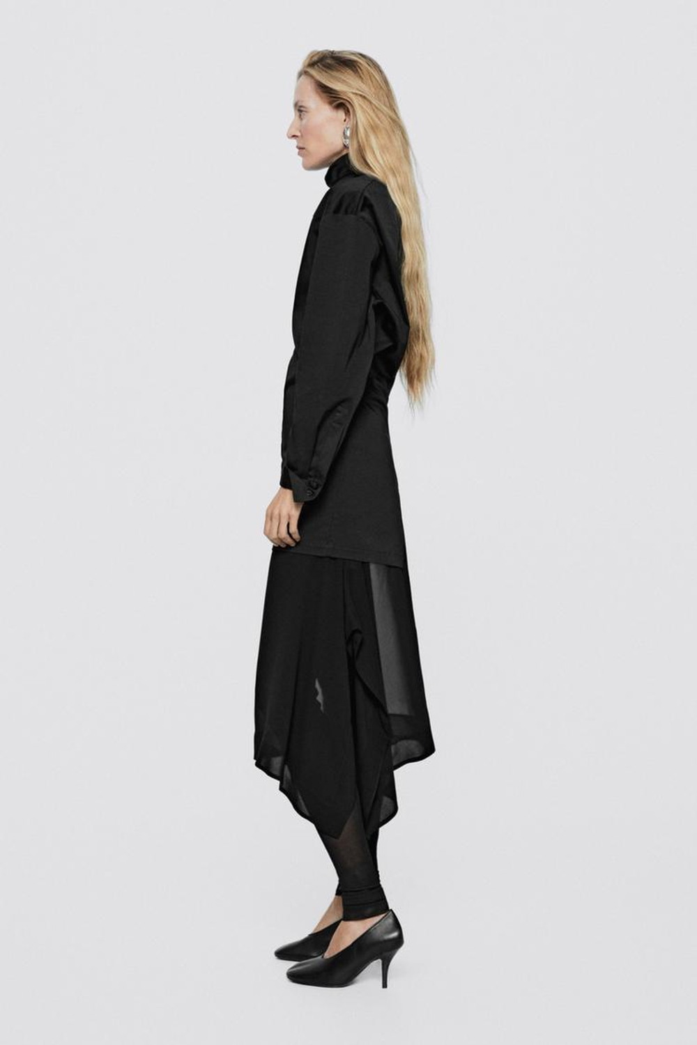 Massimo Dutti Легинсы из 100% шелка - Limited Edition, черный