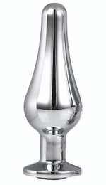 Серебристая анальная пробка с кристаллом Silver Pleasure Plug S - 9 см. (Цвет: серебристый)