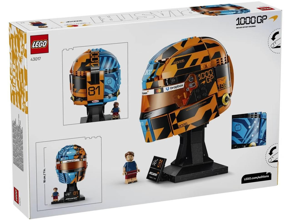 Конструктор лего Editions Шлем Оскара Пиастри 43017 LEGO McLaren Mastercard F1 Team Oscar Piastri Helmet 793 детали 14+
