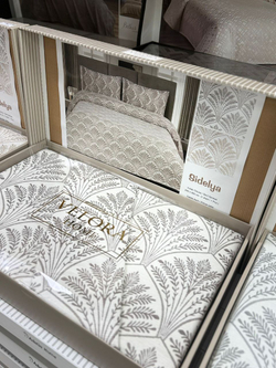 Покрывало Velora Home «Sidelya» 240×260 см + 2 наволочки 50×70 см, коричневый, хлопок 100%