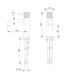 Смеситель для раковины HAPA Y35 (цвет - антрацит браш. PVD) Y35.0001.BATPVD
