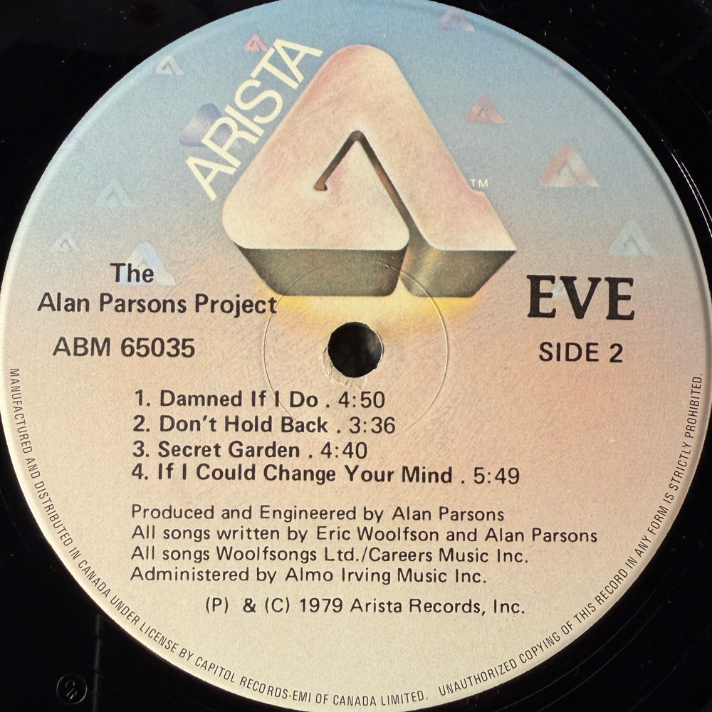 The Alan Parsons Project ‎– Eve (Канада 1983г.)