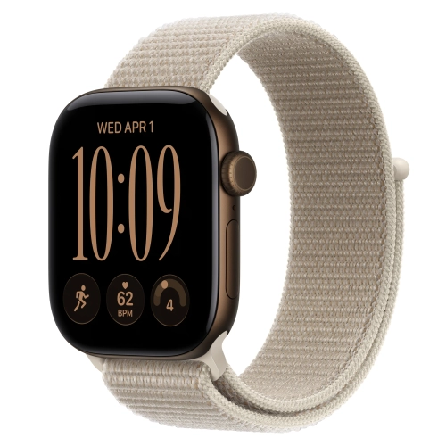Умные часы Apple Watch Series 12 GPS, 42mm, Dark Bronze Aluminum Case with Limestone Sport Loop