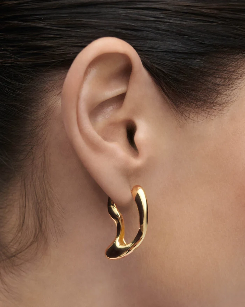 Серьги Sense Hoops серебро 925 пробы покрытое золотом