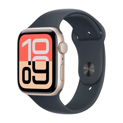 Умные часы Apple Watch SE 3 (2025) GPS, 44mm, Starlight Aluminium Case with Midnight Sport Band, S/M