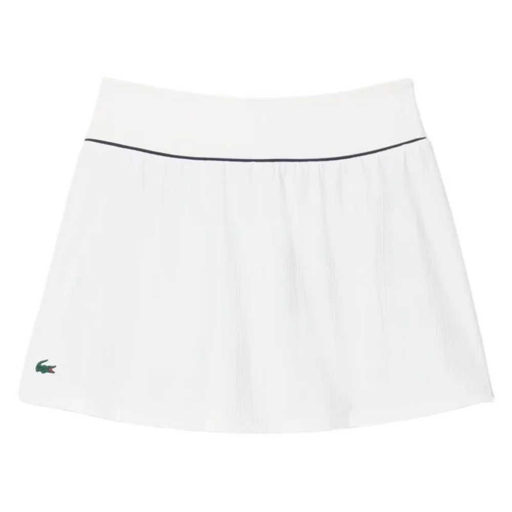 Теннисная юбка Lacoste Ultra Dry Tennis Heritage Ribbed - white/navy blue