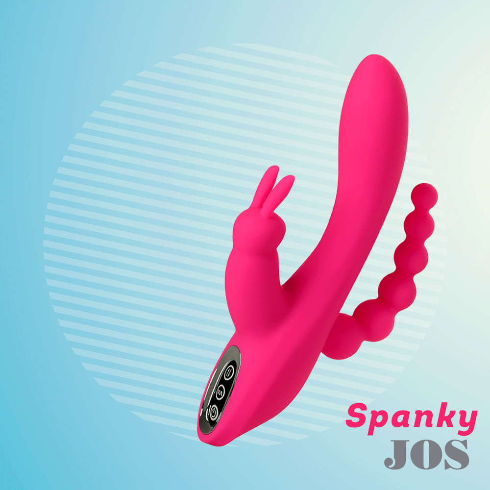 Тройной вибростимулятор Spanky силикон розовый 21 см