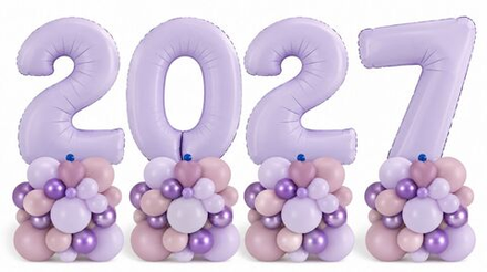 Стойки из цифр "2027 в фиолетовом цвете" 102 см 4 шт
