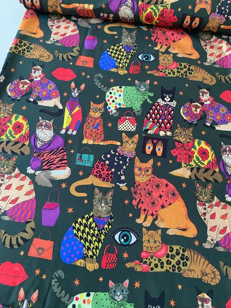 СТИЛЬНЫЕ КОТЫ, 100% хлопок Handmade Fabrics 2