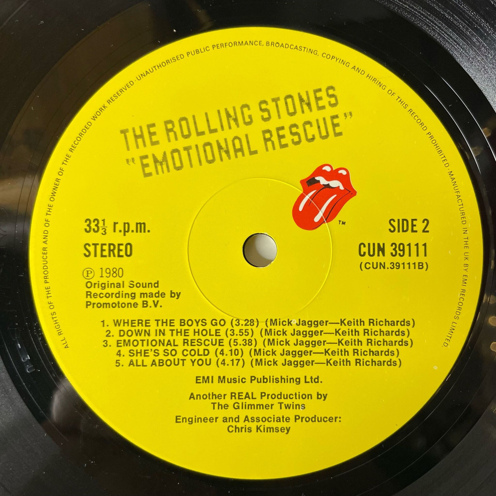 Винтажная виниловая пластинка LP The Rolling Stones Emotional Rescue (UK 1980)