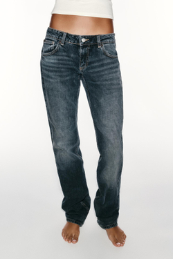 ZARA ДЖИНСЫ TRF SLIM FIT С НИЗКОЙ ПОСАДКОЙ, МОРСКОЙ СИНИЙ