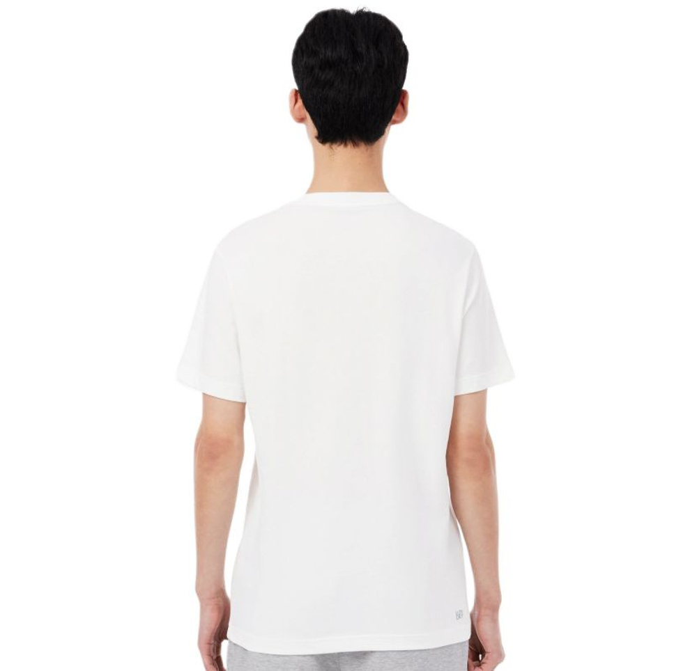 Мужская теннисная футболка Lacoste Printed Sport - white