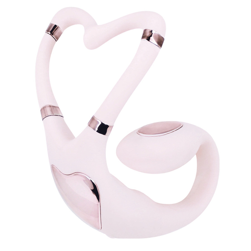 Розовый носимый двойной вибратор для стимуляции клитора и точки G Adrien Lastic Venus Double Vibrator Pink