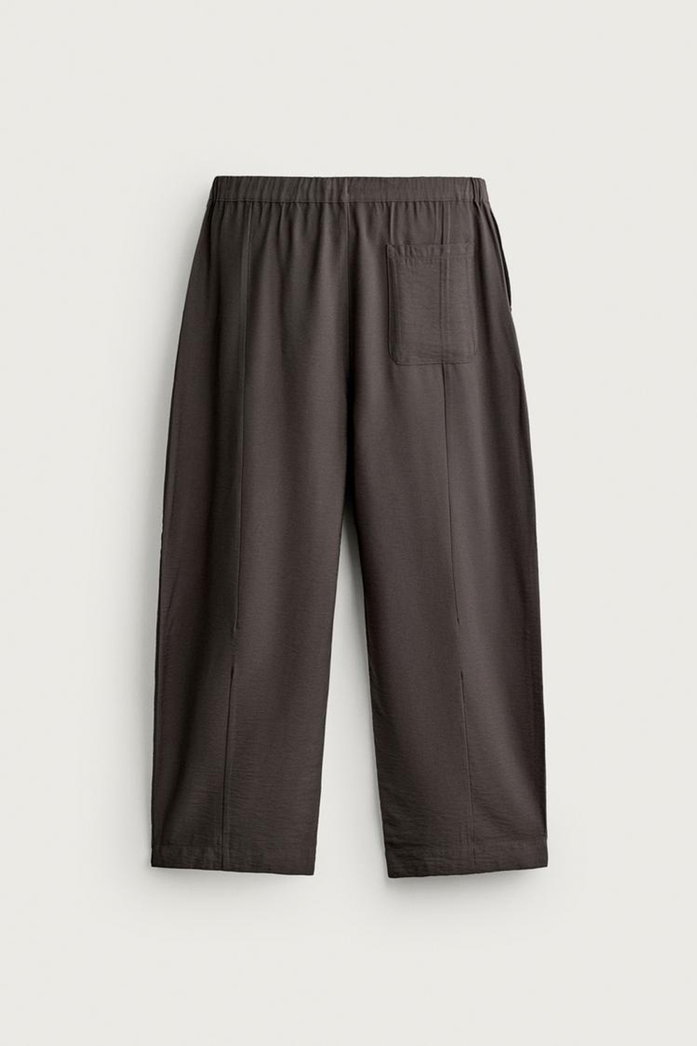 ZARA БРЮКИ-БАЛОНЫ ИЗ СТРУЯЩЕЙСЯ ТКАНИ, СЕРЫЙ