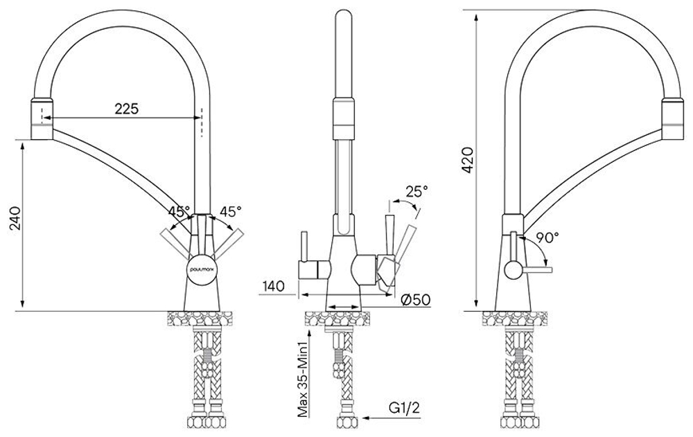 СМЕСИТЕЛЬ SIGEN 213111-CR ХРОМ