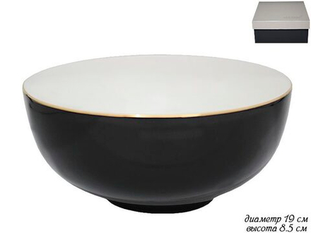 Lenardi 108-299 Салатник 19см. BLACK в под.уп.(х12)Фарфор