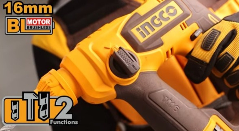 Аккумуляторный бесщёточный перфоратор INGCO CRHLI16168 INDUSTRIAL 16 В
