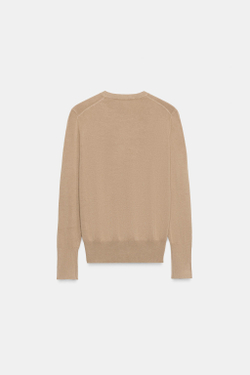 ZARA БАЗОВЫЙ ОДНОТОННЫЙ СВИТЕР, РЫЖЕВАТО-КОРИЧНЕВЫЙ