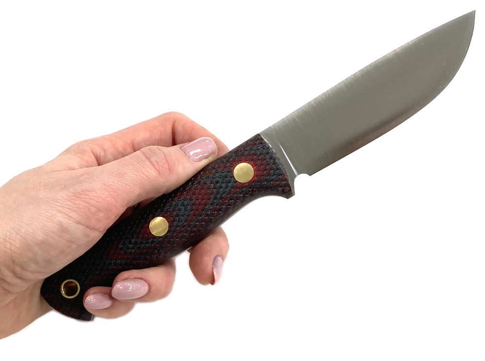 Нож Caribou, N690, микарта красно-черная, 247.1554 конв