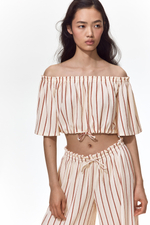 Топ с открытыми плечами из жатого джерси - H&M