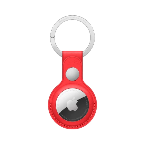 Кожаный брелок с заводным кольцом Apple Leather Key Ring для AirTag, Red (Красный)