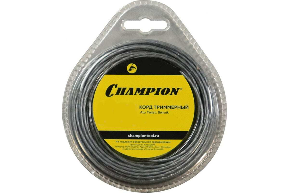 Корд триммер (леска) 2,4мм, 12м Champion витой