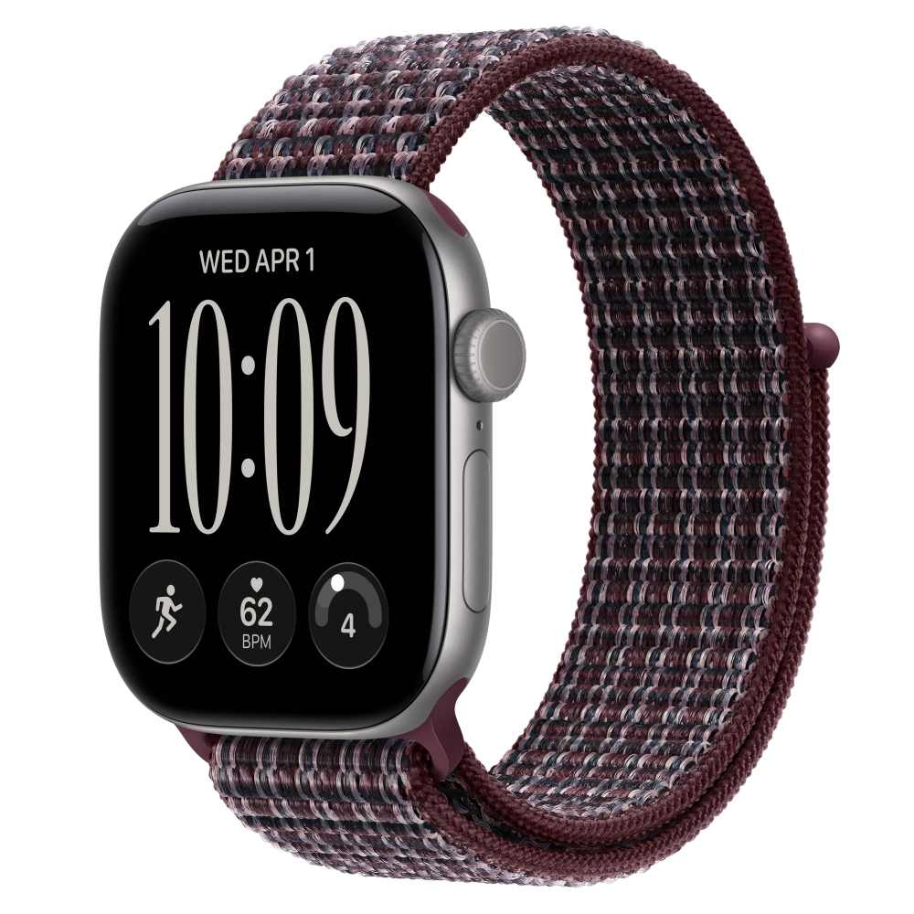 Умные часы Apple Watch Series 12 GPS, 42mm, Space Gray Aluminum Case with Burgundy Plaid Sport Loop