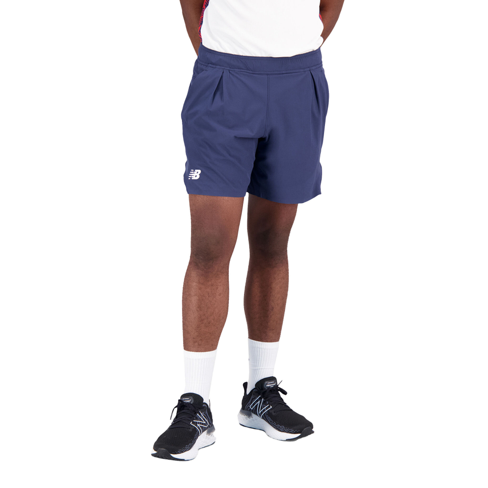 Мужские теннисные шорты New Balance Printed Tournament 7in Shorts Men - Blue