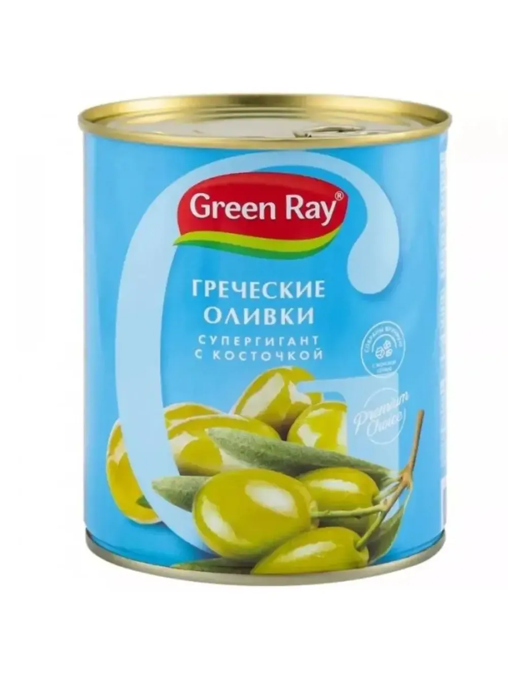 Оливки Греческие GREEN RAY СуперГигант с костью ж/б 850