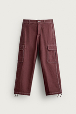 БРЮКИ КАРГО RELAXED FIT С КОНТРАСТНОЙ ОТСТРОЧКОЙ — ZARA