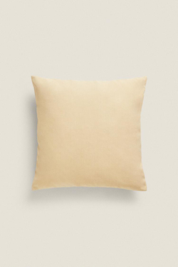 ZARA HOME ХЛОПКОВЫЙ ЧЕХОЛ ДЛЯ ДЕКОРАТИВНОЙ ПОДУШКИ, ЖЕЛТОВАТО-БЕЛЫЙ