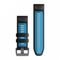 Ремешок сменный силиконовый Garmin QuickFit 26 мм black/cirrus blue