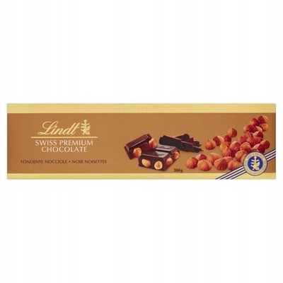 Шоколад Темный Lindt Swiss Premium Chocolate Dark с цельным обжаренным фундуком 300 г (из Финляндии)
