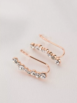 Серьги-клаймберы Млечный путь с белыми кристаллами Swarovski