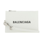 Balenciaga Cow Leather Clutch Card Holder Unisex White