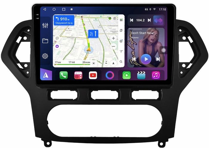 Магнитола для Ford Mondeo 4 2007-2010 (рамка черная) - FarCar S500-TS10 монитор 10.36" QLED на Android 14, Быстрая, CarPlay, 4G SIM-слот