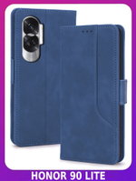 Стильный чехол-книжка из кожи для HONOR 90 LITE с отделом для наличных, 3 слотами для карт и подставкой