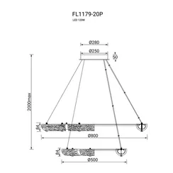 Подвесной светильник Rudeza FL1179-20P Fluorite