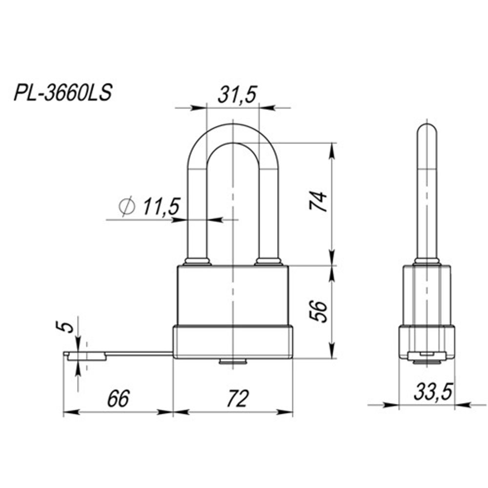 Замок навесной FUARO PL-3660 LS black 3кл. /57509/