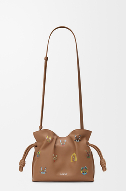 Loewe Мини-клатч Cats Flamenco из телячьей кожи наппа, мокко
