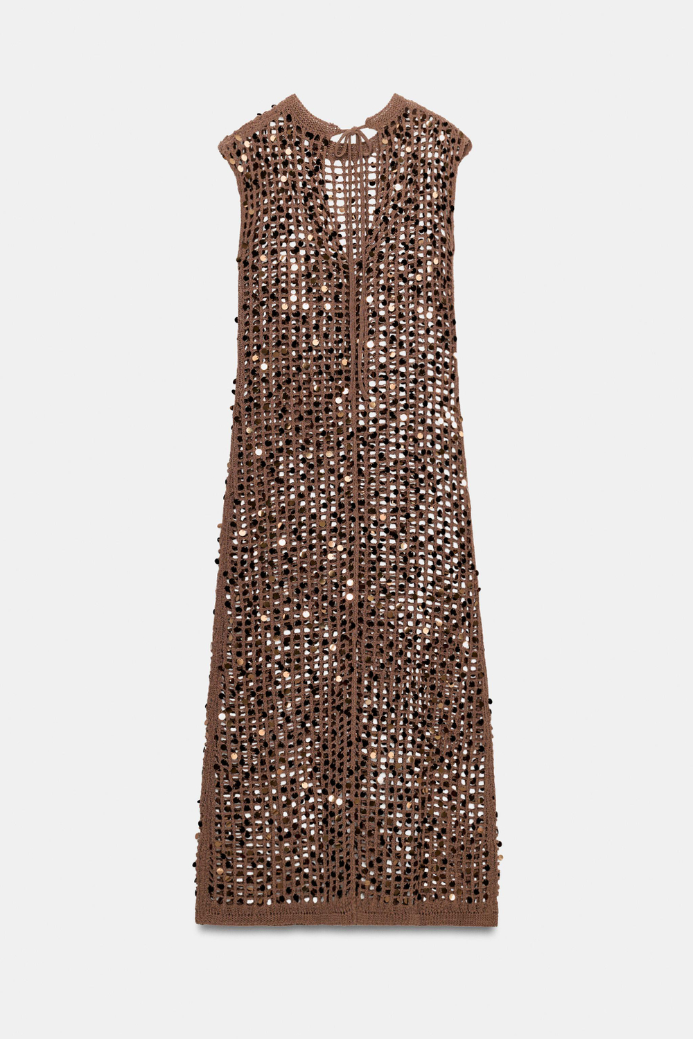 ДЛИННОЕ ТРИКОТАЖНОЕ ПЛАТЬЕ С ПАЙЕТКАМИ — ZARA