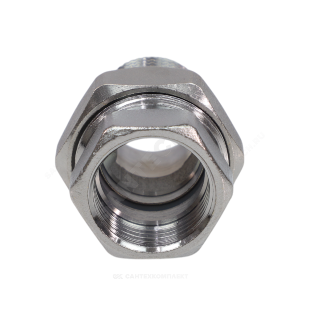Соединитель латунь хром американка Ду 40 (1 1/2") прямой ВР/НР R18 Giacomini R18X017