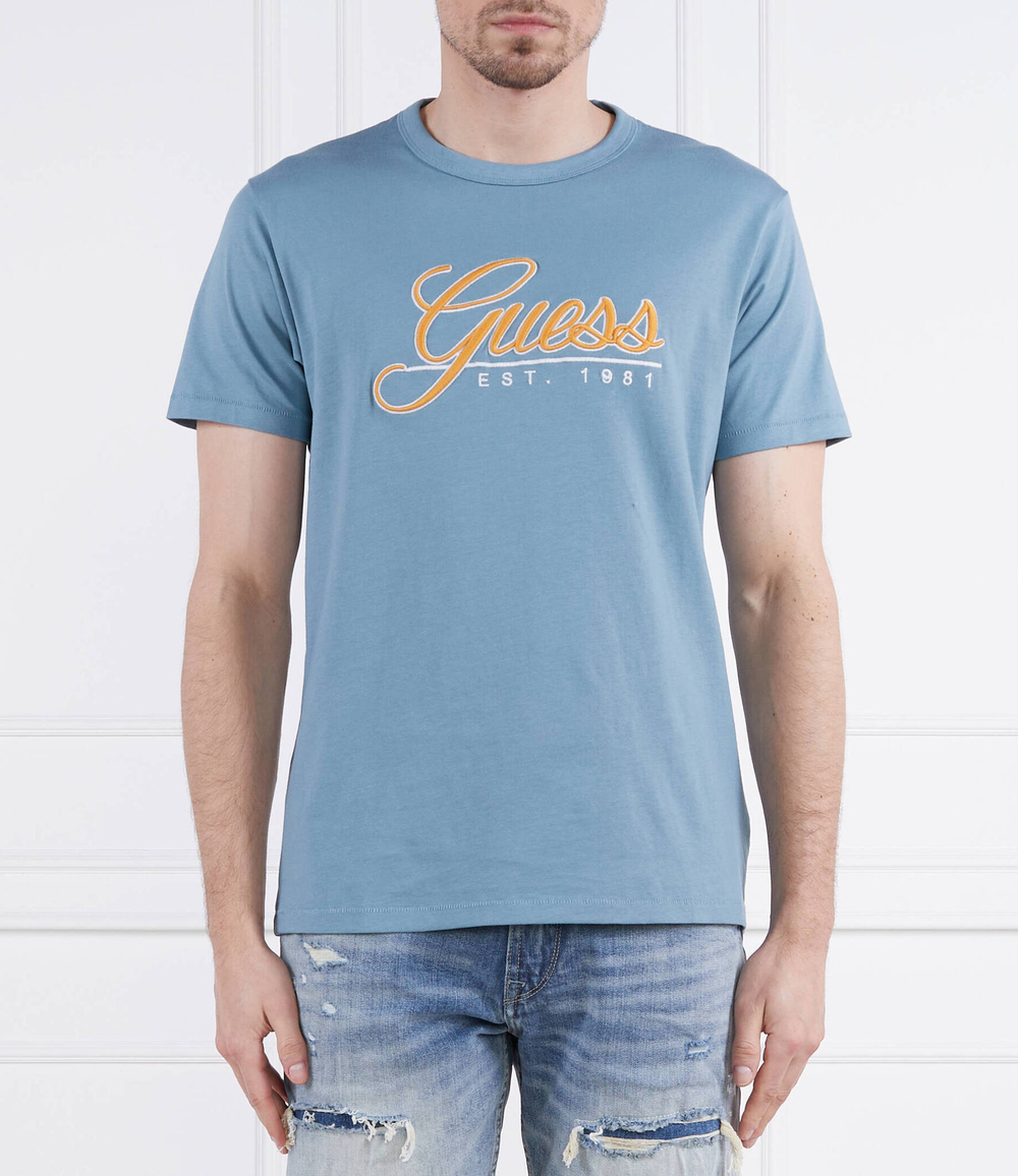 Футболка SS CN GUESS 3D EMBRO GUESS - голубой(M3GI25 K8FQ4)