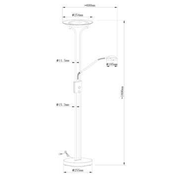 Торшер LED 18.5W 3000К A4329PN-2SS серебристый Duetto Arte Lamp